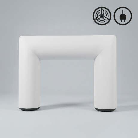 Aufblasbarer Torbogen mit Dauergebläse quadratisch | 6 x 4 m | einfarbig