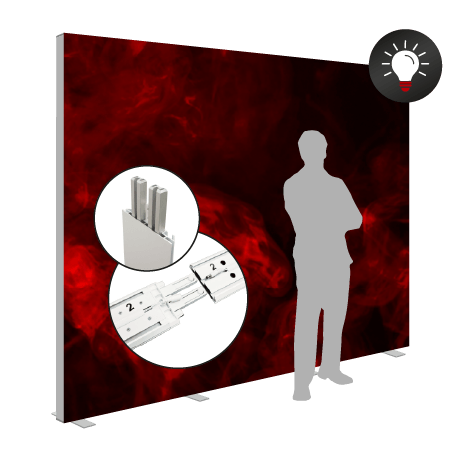 illumiGO™ Modular | B 285 cm x H 248 cm x T 59 cm | bedruckt