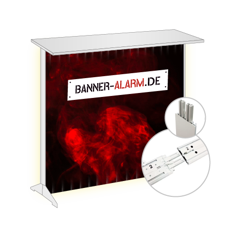IllumiGO™ Theke | B 104 cm x H 104,5 cm x T 42 cm | bedruckt