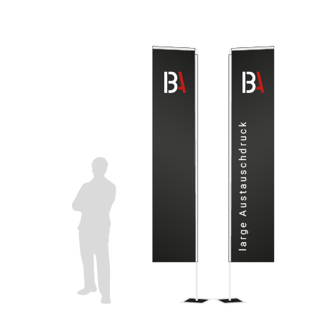 Beachflag Rechteck Austauschdruck | Large (400 cm) | beidseitig bedruckt