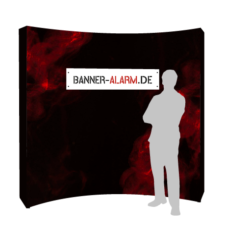 Textilfaltwand | 3x3 Felder gebogen | einseitig bedruckt