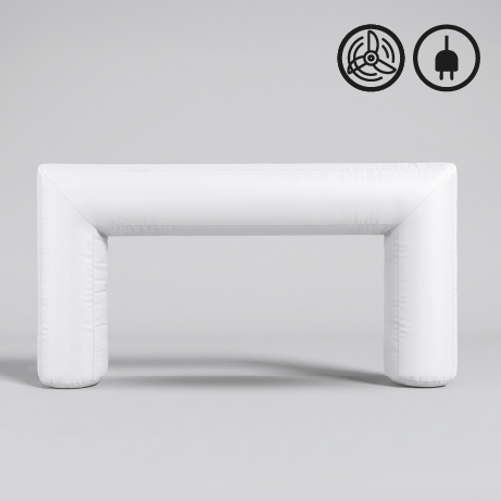 Aufblasbarer Torbogen mit Dauergebläse quadratisch | 11,4 x 5,7 m | einfarbig