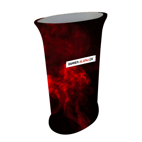 Messetheke ZIPP | B 56,5 cm x H 102 cm x T 39,7 cm | bedruckt