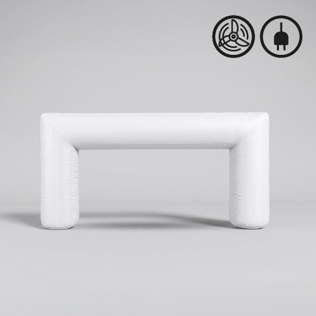 Aufblasbarer Torbogen mit Dauergebläse quadratisch | 8 x 4 m | einfarbig