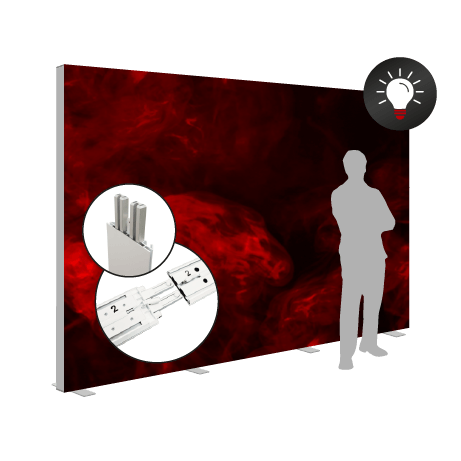 illumiGO™ Modular | B 385 cm x H 248 cm x T 59 cm | bedruckt